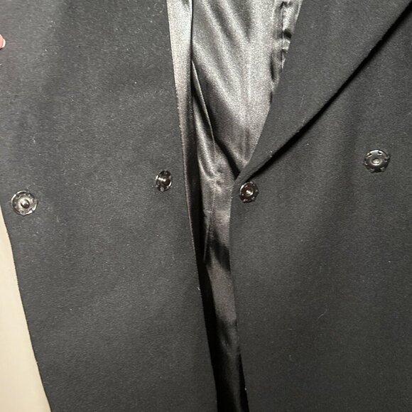 Women's 6 Trina Turk Black Wrap Peacoat with attached Belted Straps - Picture 10 of 15